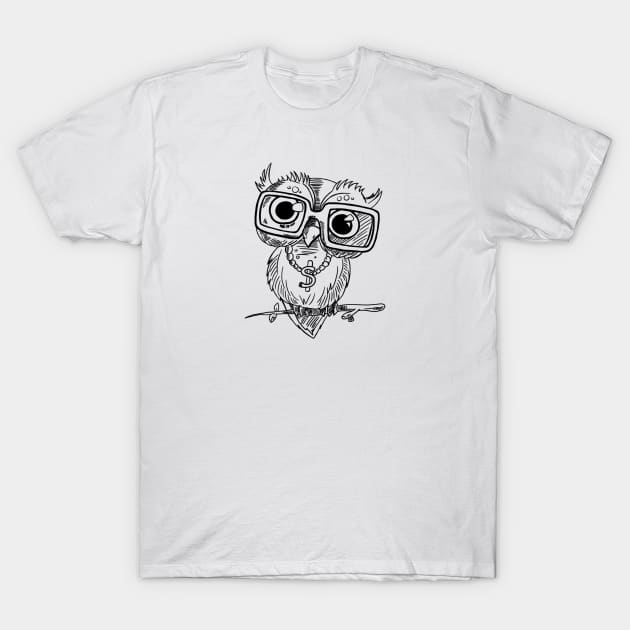 Owl Hipster T-Shirt by JuicyCreations